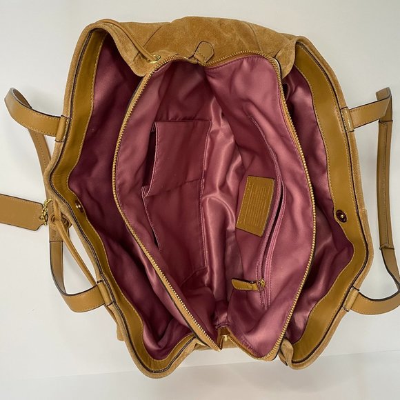 SOLD - Coach Honey Beige Suede Large Bag - Picture 5 of 5